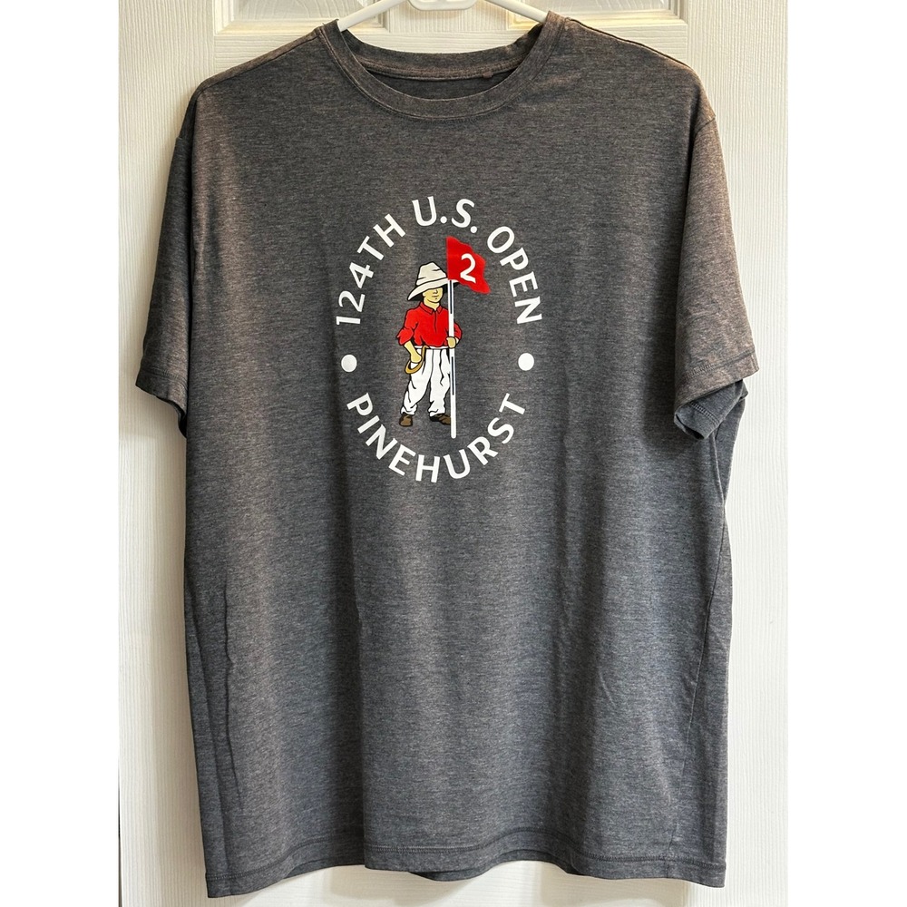 US Open 124th Pinehurst Putter Boy T Shirt Mens Large Gray Heather Golf Graphic